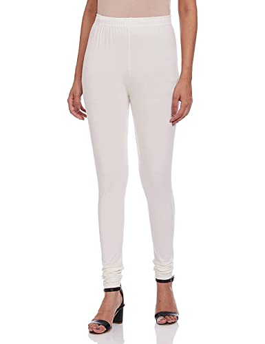Image of BIBA WOMEN SOLID FITTED BOTTOM WEAR(COREKL001 OFF WHITE L)