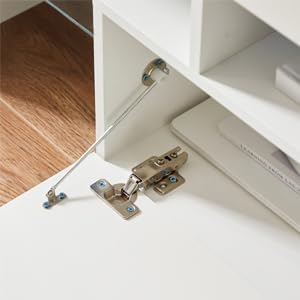 Miniatura 9 de Soporte de TV LED blanco para soporte de TV de 60 pulgadas, soporte de TV de 60 pulgadas para TV de 55+ 50 pulgadas, soporte de TV pequeño para