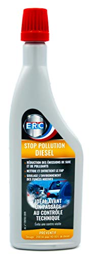 ERC – [Nettoyant FAP Anti-Pollution Diesel] | Additif diesel | Réduit émissions polluantes | Nettoie filtre à particules | Facilite passage contrôle technique | Performances moteur optimales | 250 ml