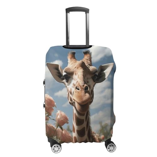 Beautiful Giraffe Luggage Covers Tsa Approved Suitcase Cover Elastic Washable Luggage Sleeve Carry on Cover Protector Anti-Scratch Suitcase Protector Fits 19-30 Inch Case(M)4