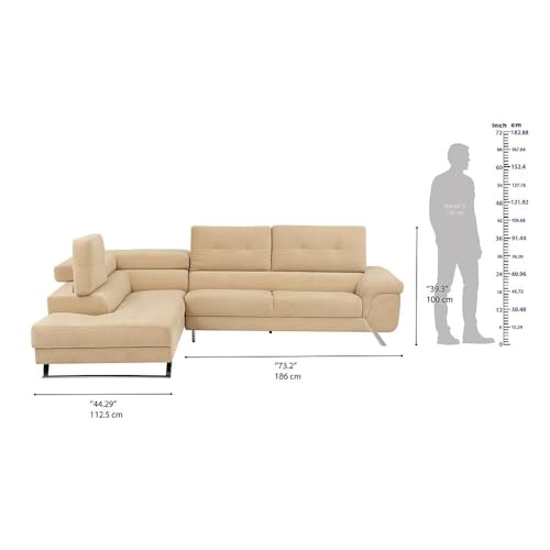 Image of Wakefit Comoros Corner L Shape Sofa (3 Seater + Left Aligned Chaise)