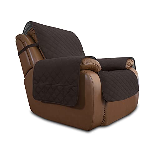 Image of Easy-Going Sofa Slipcover Waterproof Oversized Recliner Chair Cover Non-Slip Fabric Couch Cover for Living Room Washable Furniture Protector for Pets Kids Children (Oversized Recliner, Chocolate)