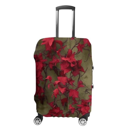 Red Flower Vine Luggage Cover, Elastic Luggage Protector Fits 19-32in Suitcases, Washable & Anti-Scratch Suitcase Cover for Men Women L