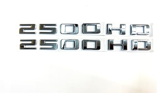 Image of 2X 2500 HD Chrome Silver Badge Emblem - Set of 2 Replacement Emblems for Silverado Sierra 2020 to 2026