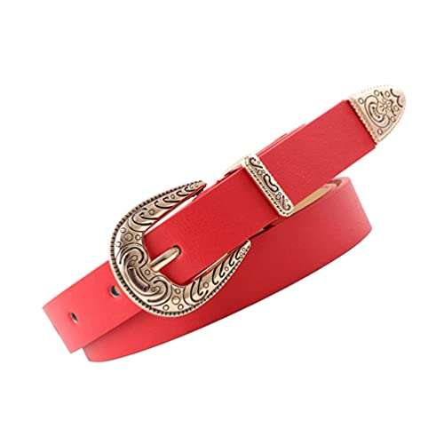 Women's Vintage Thin Belt PU Leather Waist Belt for Jeans Dress Casual Waistband