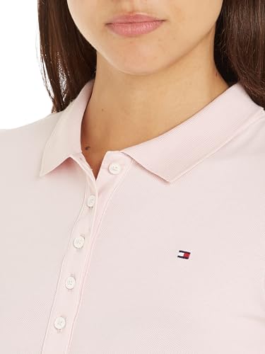 Tommy Hilfiger Damen Polokleid 1985 Slim Pique Polo Dress Ss Slim Fit, Rosa (Whimsy Pink), M – Ansicht 3