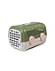 UNITED PETS A.U.T.O. Transportbox für Hunde und Katzen, robust, hergestellt in Italien, Grün/Taupe, inklusive Hygienematte, 51 x 37 x 33 cm, Transportbox für Reisen