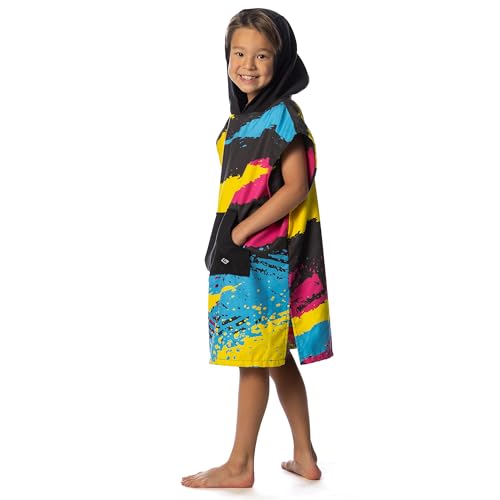 Image of Flow Changing Poncho for Kids - Microfiber Hooded Swim Towel Poncho for Boys & Girls, Perfect for Beach, Pool, or Swim - Quick Dry, Absorbent, Light Weight, and Easy to Pack (Flashback, Medium)