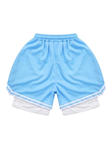 Kids Boys 2 in 1 Athletic Shorts Kids Mesh Running Gym Shorts Workout Basketball Activewear4