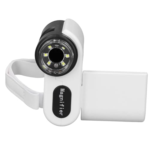 Kids Microscope with 1000X Magnification, Handheld Digital Mini Scope, 2 Color LCD Screen, Portable Educational Science Tool (White)