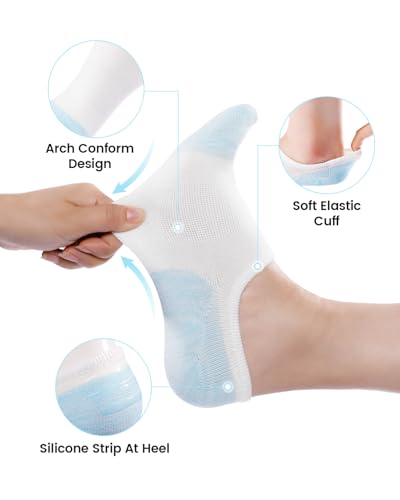 Image of IDEGG No Show Socks For Women and Men 12 Pairs Casual Low Cut Socks Anti-slid Athletic Cotton Socks with Non Slip Grip