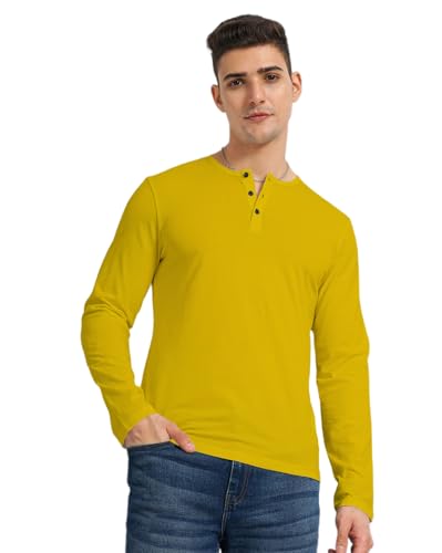 Image of LAZYCHUNKS Luxury Men's Full Sleeve Henley T-Shirt - Soft, Breathable, Stylish (Men's Henley T-Shirt), Great for Party and Casual wear