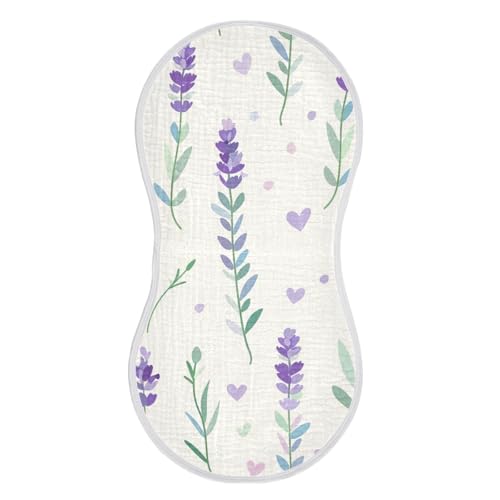 4 Pack Baby Burp Cloths, Soft Absorbent Burping Cloths for Babies, Cotton Milk Spit Up Rags, Large Size for Newborns, Baby Boys and Girls (Beautiful Lavender)2