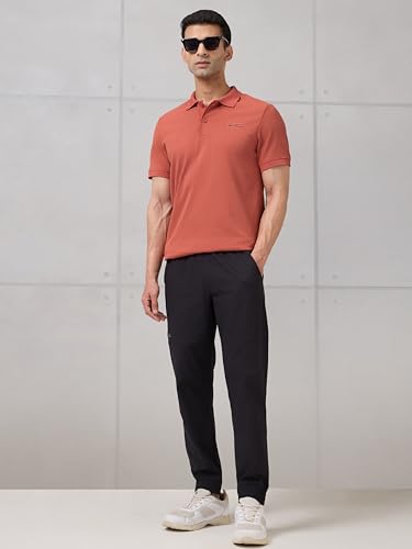 Image of TECHNOSPORT Men's Slim Fit Striped Half Sleeve Active Out Matpiq Polo T-Shirt for Gym, Sports & Regular Use