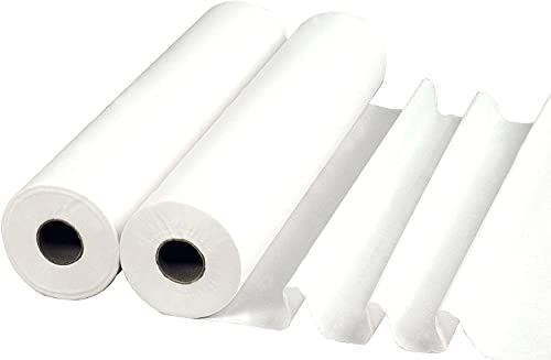 DSTOCK60- 2 Rollos para camilla de papel liso desechable blanco doble capa con precorte 50x38cm, 135 hojas- guata de celulosa pura- sábanas médicas en rollo de papel liso Cover