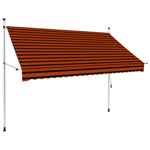 Myheimly Einziehbare Balkonmarkise Klemmmarkise Sonnenschutz Garten Markise Handbetrieben 250 cm Orange und Braun Myheimly Einziehbare Balkonmarkise Klemmmarkise Sonnenschutz Garten Markise Handbetrieben 250 cm Orange und Braun