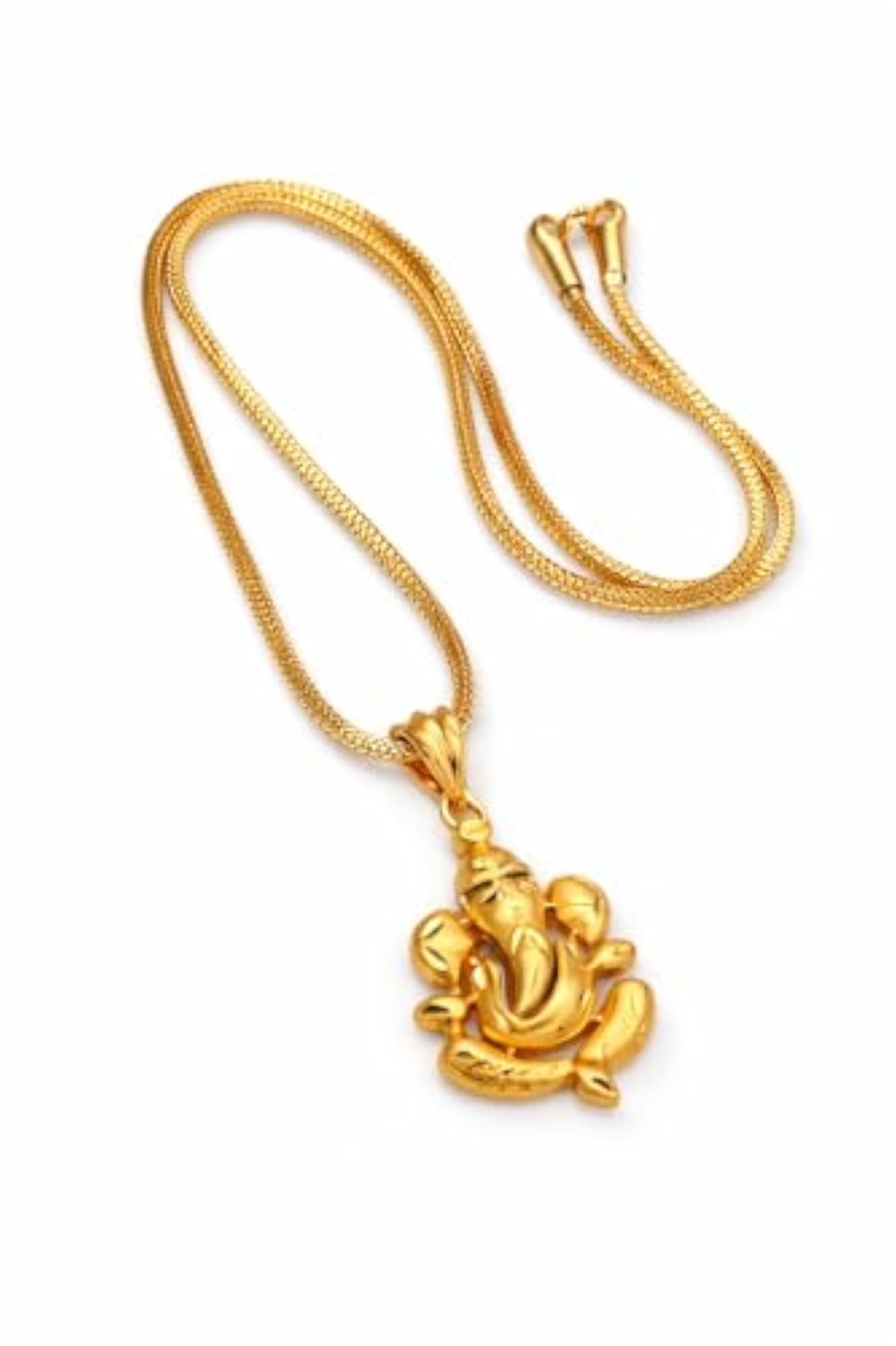 Men's 1 Gram Gold Plated Ganesha Pendant Chain