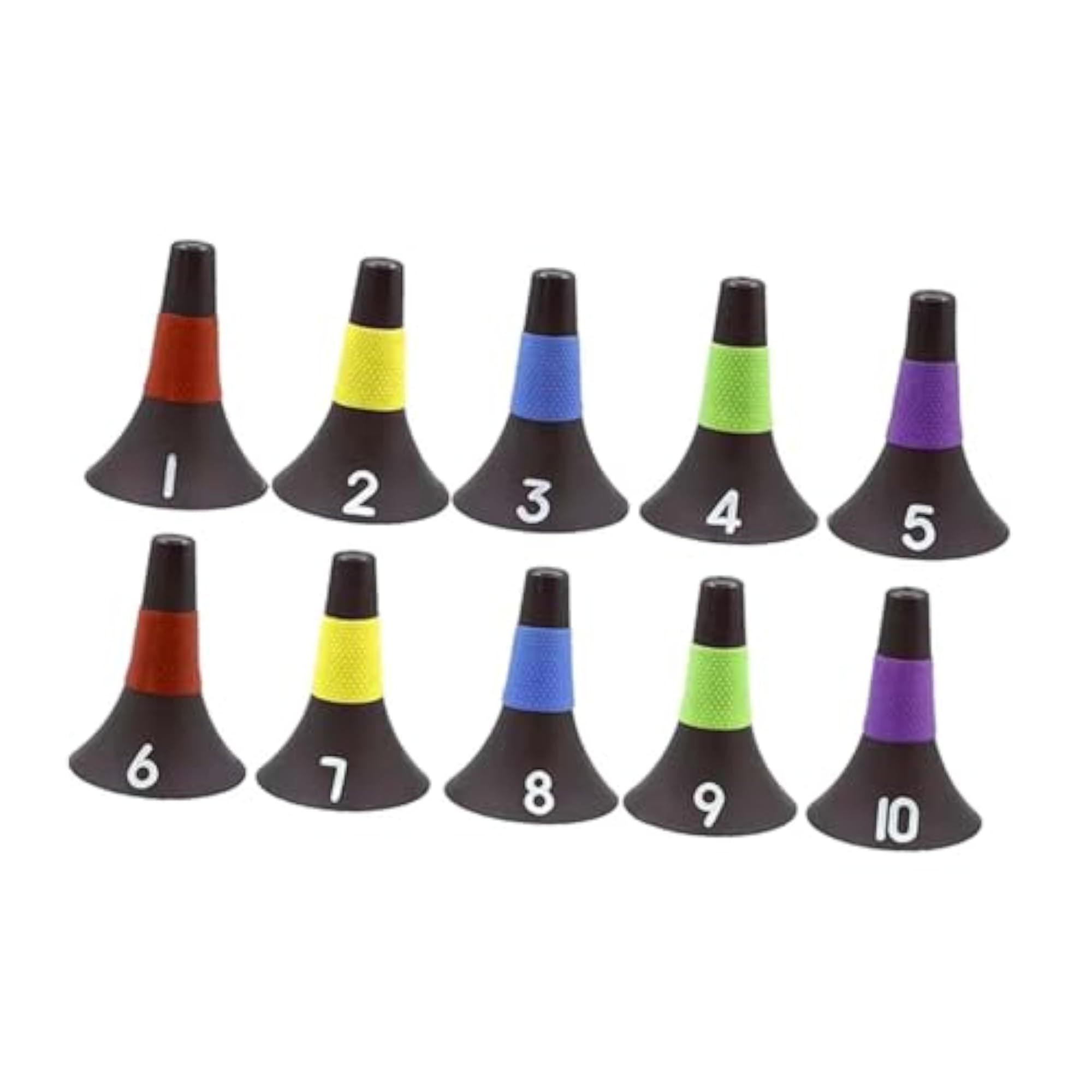 10x Football Training Cones, Mixed Colors