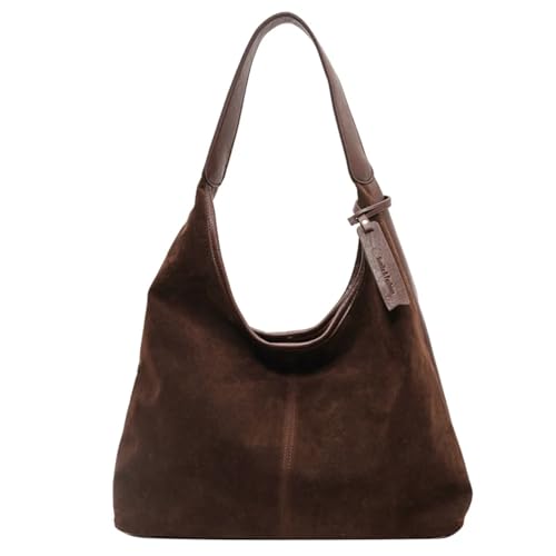 EFRJUWI Bolso de ante tipo hobo for mujer, con cierre magnético, gran capacidad, for el trabajo y viajes Para Compras, Viajes, Trabajo(Coffee)