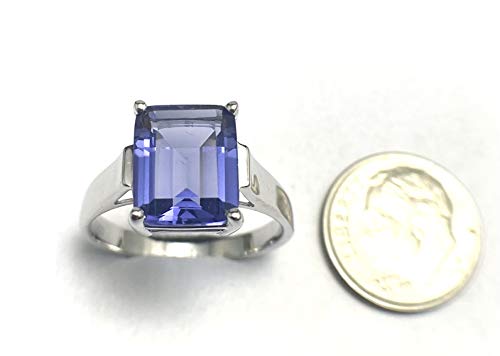 R0737 Classic Mt St Helens Helenite Rectangle (8x10mm) 1.65Ct Sterling Silver Ring2