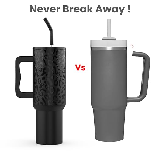 Image of enem Tumbler, Savage Noir, Insulated Premium Vacuum Leak Proof Tumblers, Stainless Steel Travel Mug with Handle, Lid & Straw, 1.2L Tumbler for Coffee, Iced Tea, or Water
