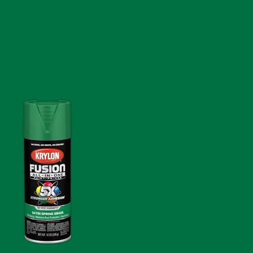 Image of Krylon Fusion All-In-One Adhesive Spray Paint for Indoor /Outdoor Use, 12 oz, Spring Grass
