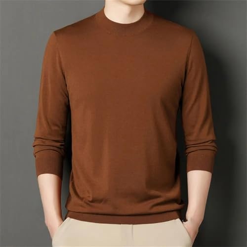 Men's Mock Turtleneck Sweater Casual Long Sleeve Loose Warm Pullover Knitted Sweaters4
