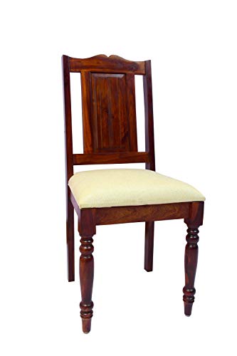 Image of 4 Seater Wooden Dining Table Set | Table Size 51 x 33 x 29 Inches | Chair Size 18 x 18 x 39 Inches | Dining Room Furniture Set with 4 Chairs | Sturdy Construction (Teak Finish)
