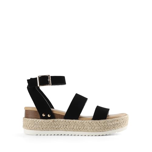 Image of DREAM PAIRS Strappy Espadrille Platform Wedge Sandals for Women Dressy Summer, Comfortable Open Toe Sandals with Cushioned Insole and Ankle Strap Buckle