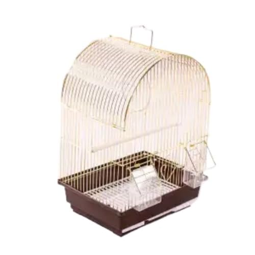 Cutdred 文鳥 ?? 鸚哥 金属製 和風 コンパクト 半円 手乗り鳥かご 鳥ケージ 鳥籠 鳥小屋 バード エサ入れ付き 軽量アーチ 耐久メタル 持ち運び インコ 移動ャリー バード用品 おしゃれ 中小型鳥向き 引き出しトレイバード 小型 鳥 キ (ゴ