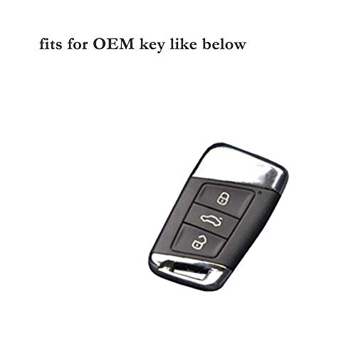 BROVACS Silicone Cover Protector Case Holder Skin Jacket Compatible with VOLKSWAGEN Passat B8 Magotan SKODA Superb A7 3 Button Smart Remote Key Fob CV9807 Yellow - Image 4