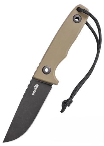 SCHNITZEL TRI - Outdoormesser mit Kydex-Scheide und Dangler-Tragesystem - Bushcraft Jagdmesser Outdoor Messer Freizeitmesser Erwachsene (Sand)