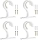 4 Stück weiß Gardinenstange Halterung,Aluminiumlegierung deckenhalterung gardinenstange,Verstellbare Vorhanghalterung,Robuste vorhangstange halterung mit Schrauben,für Schrank Gardinenstange