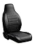 Fia SL62-29 BLK/BLK Custom Fit Rear Seat Cover Split Backrest 60/40 - Leatherette, (Solid Black)