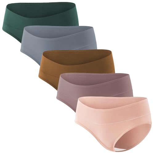 Angelhood Womens Maternity Pants Foldable Maternity Underwear Under Bump Pregnancy Postpartum Brief...