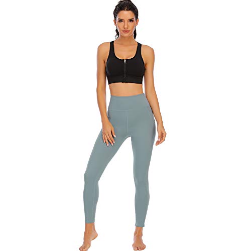 Cordaw Zipper In Front Closure Sports Bra High Impact Racerback Workout Yoga Top, Black Large #TOP6