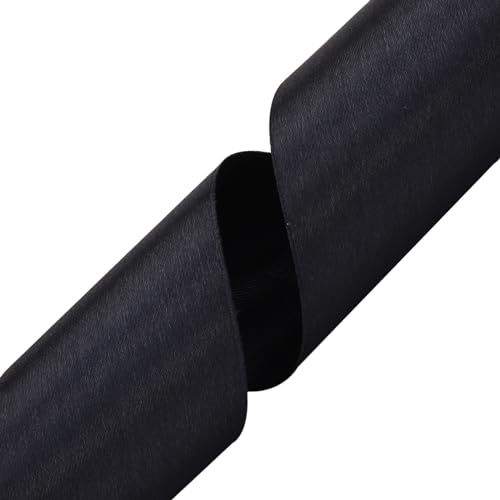 Nsilu 2 inch Black Satin Ribbon 50 Yards Solid Fabric Ribbons Roll for Gift Wrapping, Satin Weddings,Flower Bouquet, Invitations,Sewing,Party Decorations, Holiday Decorating and More