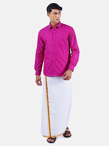 Image of RAMRAJ COTTON Men Full Sleeve Shirt | Prestigious Fit | Elegant Daily Formal Wear
