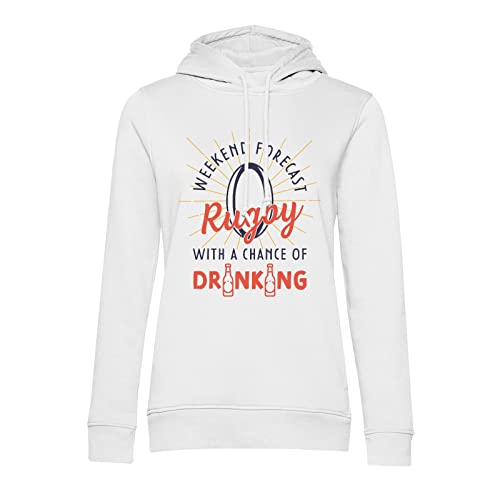 Sweat à capuche rugby en coton épais motif humour bière et sport de club