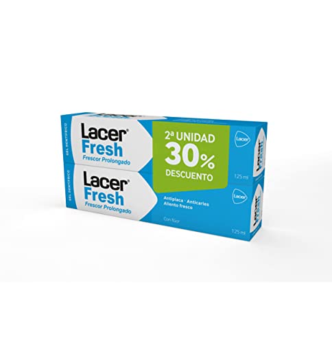 LACERFRESH - Gel Duplo 125 ml, Antiplaca Dental, Previene la Caries, Protege las Encias, Enmascara el Mal Aliento, Boca Fresca, Sana y Protegida, Efecto Prolongado