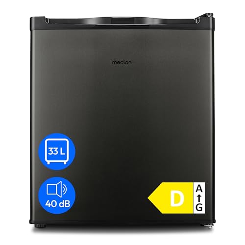 MEDION Mini congélateur (33 litres de capacité utile, 51cm de hauteur, pieds réglables en hauteur, poignée encastrée, réglage manuel de la température,...