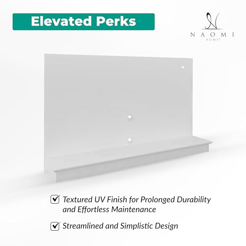 Naomi Home Deborah Floating Entertainment Center for up to 65 inch TVs, TV Wall Panel with LED Strip and Shelf, Floating TV Stand, White - Image 7