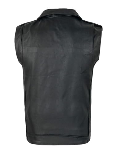 Fashion Mens Faux Leather PU Biker Punk Vest Zippers Slim Fit Male Sleeveless Waistcoat For Men2