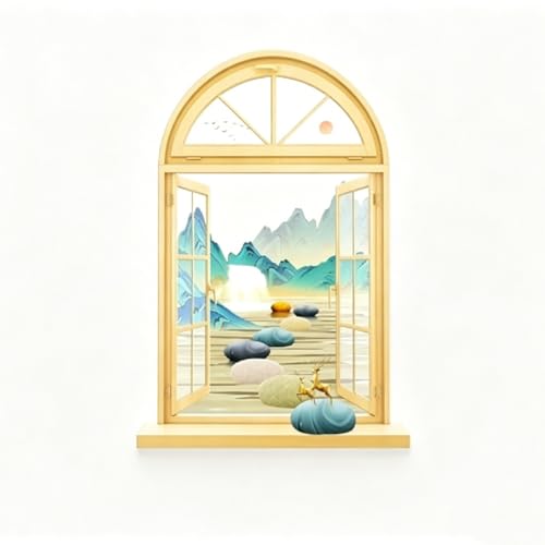 Décoration murale chinoise LED fausse fenêtre pour illuminer et agrandir une pièce sombre