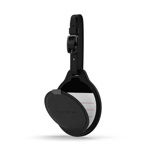 Image of Satechi FindAll Smart Luggage Tag with Find My, TSA-Friendly, Airport Tracking, Left-Behind Alerts, Loud Audible Chime, Wireless Rechargeable, Works with iPhone, iPad, Mac - Black