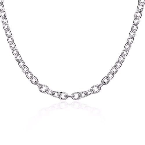Collier chaîne en argent sterling 925 de maille 8mm longueur 18 pouces bijoux fins homme femme
