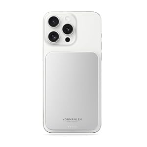 VONMÄHLEN Evergreen Mag - Wireless Powerbank kompatibel mit MagSafe - Ultra Thin, Tragbares Ladegerät mit 5000mAh Kapazität und 15W Drahtloses Laden, magnetische Powerbank (QI2-zertifiziert) - White