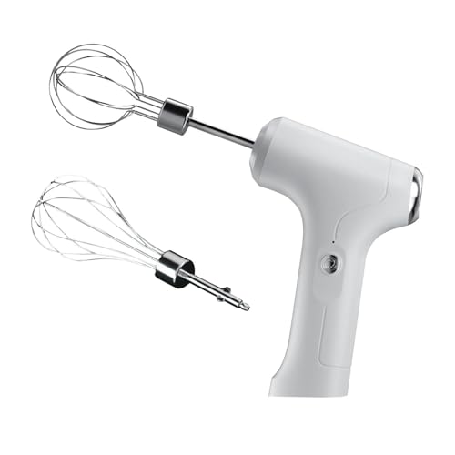 Hand Mixer Electric – Cable de liberación sin esfuerzo para mezclar sin esfuerzo | 3 Speed Adjustable USB recargable a mano con 2 cabezales de acero inoxidable | For Eggs Cream Butter Cheese Dough
