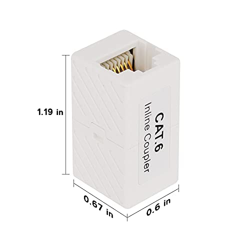 Image of iwillink RJ45 Coupler Ethernet Connector, Female to Female RJ45 Connector for Cat7 Cat6 Cat5e Cat5 Ethernet Cable, Extender Adapter, 10 Pack, White