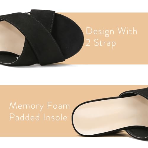 Women's Platform Sandals Wedges Heels Sandals Open Toe Slip On Platform Heels Mules Dressy Pumps3